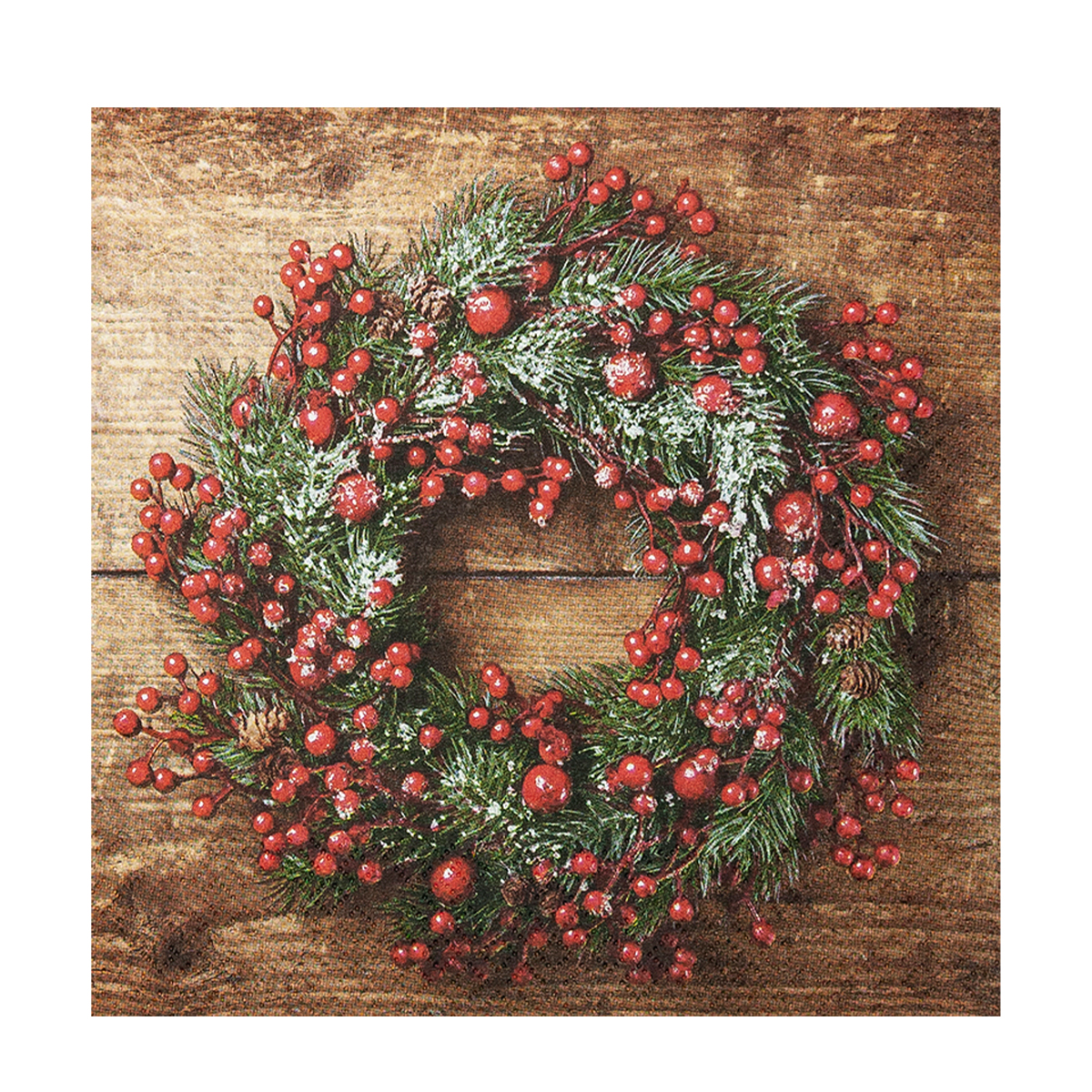 Home Fashion Papierservietten Beerenkranz, Berry Wreath, 33x33cm