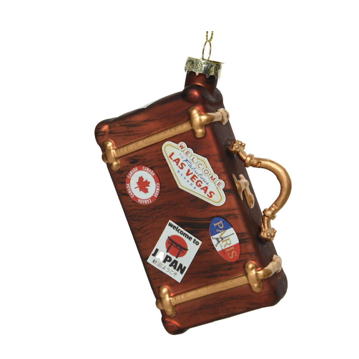 Baumschmuck Koffer, Reisekoffer braun, 12cm, Kaemingk