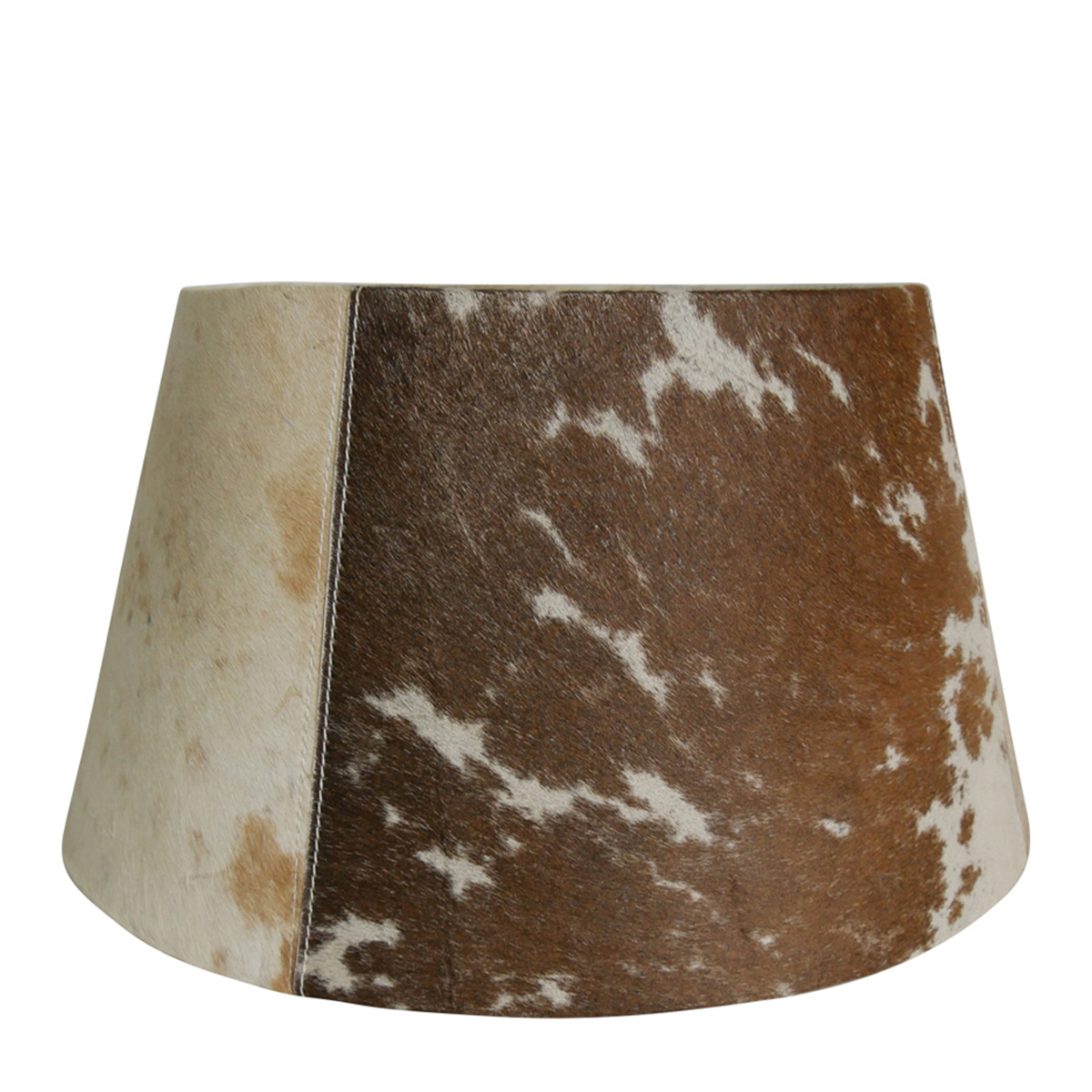 Kuhfell Lampenschirm, braun-weiß, konische Form, 40cm, Mars & More