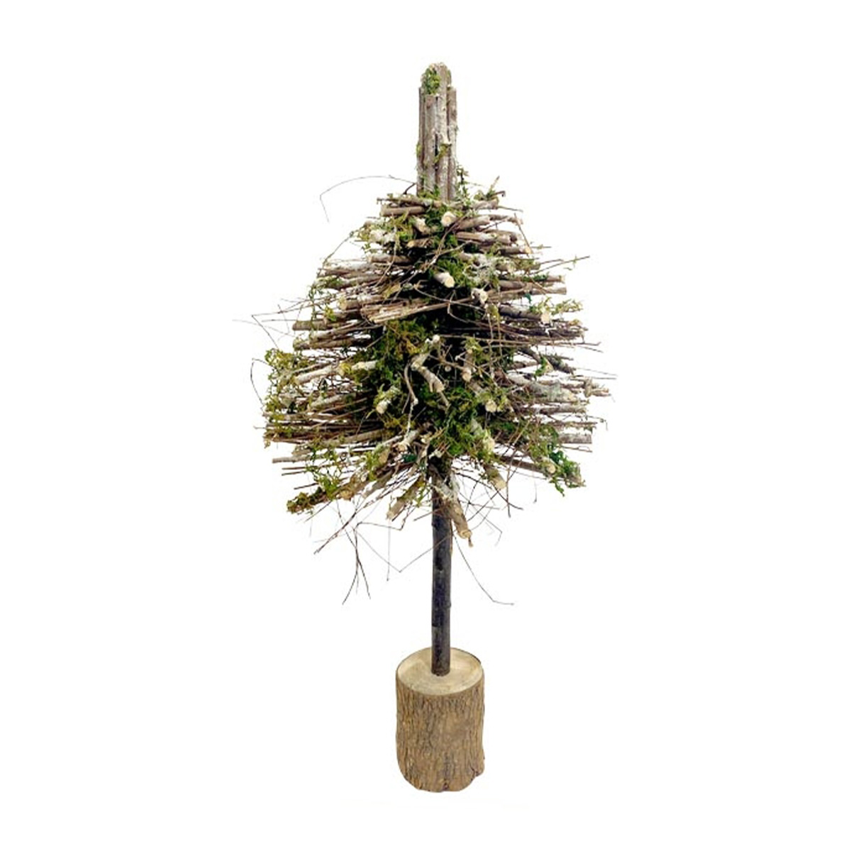 Naturholz Tannenbaum Aride, großer Deko Tannenbaum mit Moos, 80cm