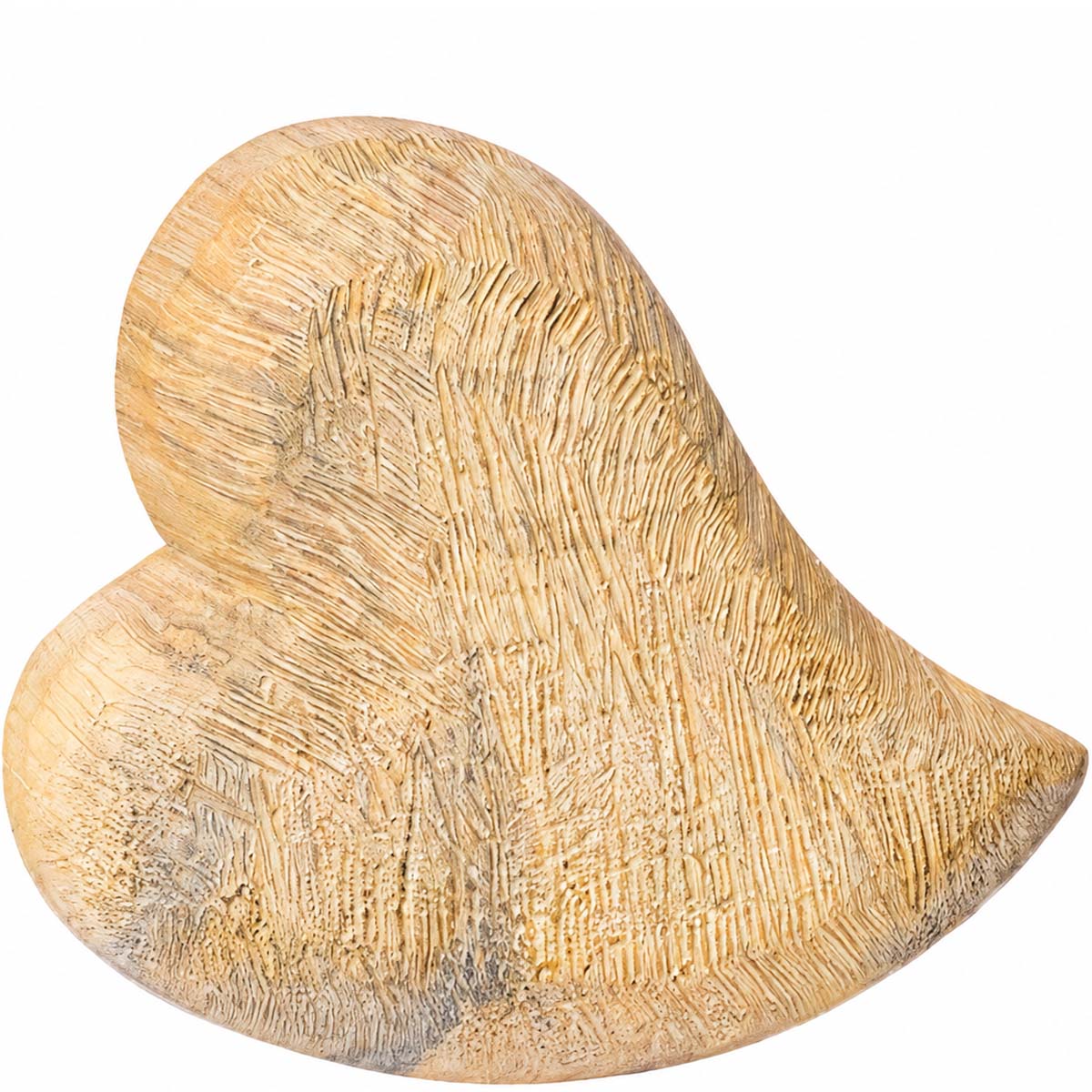 Deko Herz Naturholz sägerau, Holzherz geschwungen, 40cm, WMG Grünberger