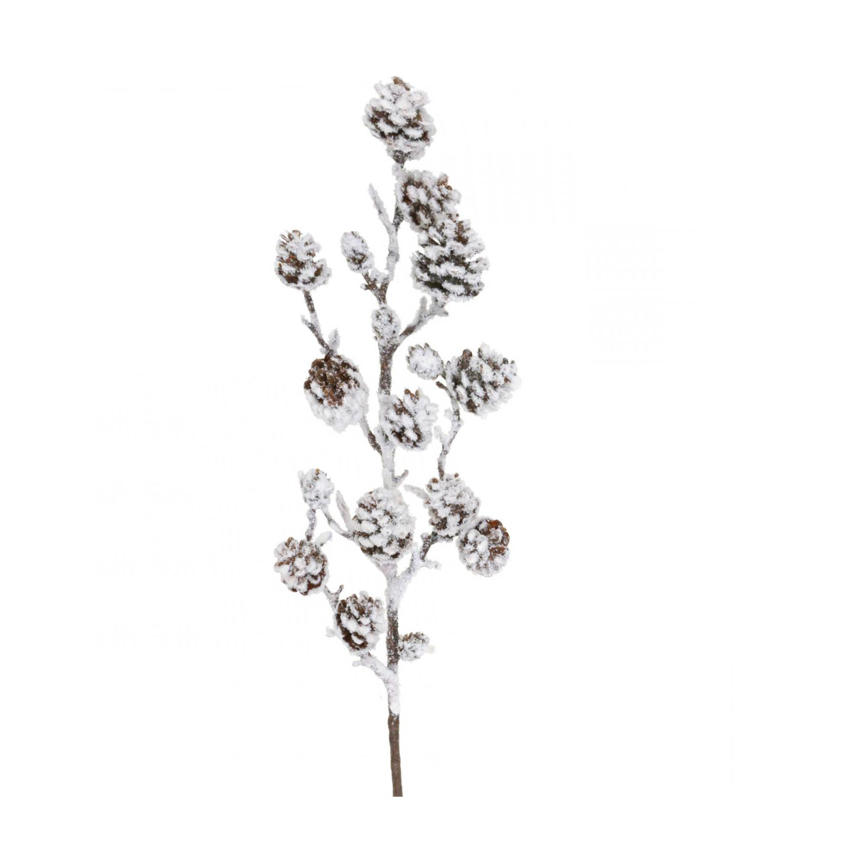 Kunstpflanze Zweig Kiefernzapfen beschneit, 73cm