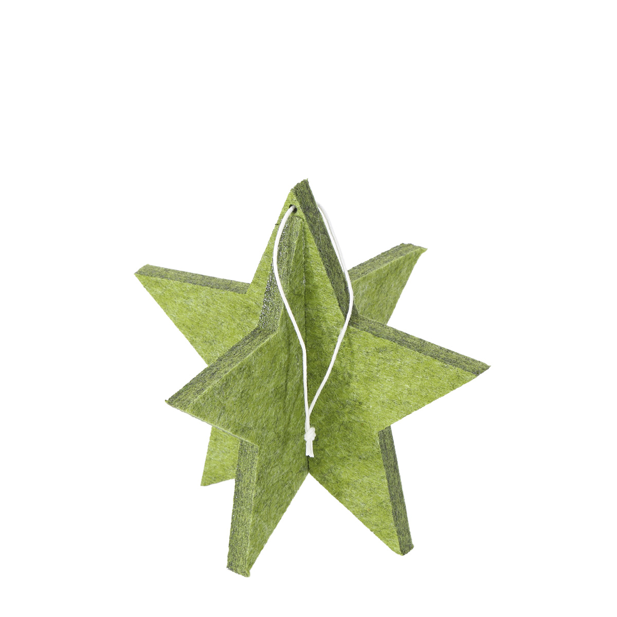 Deko Stern grün, Filzstern grün in 3-D, Weihnachtsstern, 15cm
