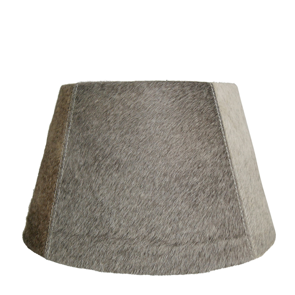 Kuhfell Lampenschirm, grau, konische Form, 30cm, Mars & More