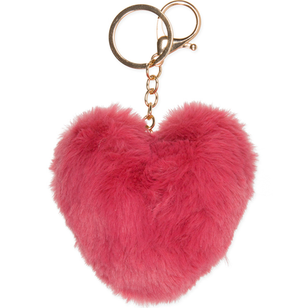 Taschen-Anhänger Plüsch-Herz Pink, Schlüsselanhänger, Taschendeko