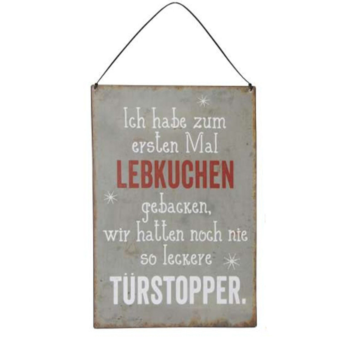 Lustiges Metall-Schild Weihnachtsspruch: Lebkuchen, 20x30cm