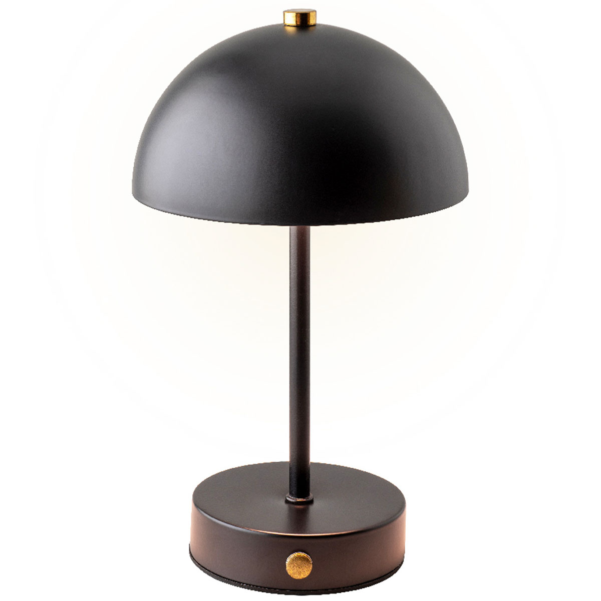 LED Tischlampe schwarz, Pilzform, 25cm