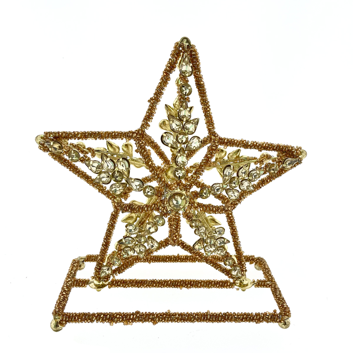 Edler Stern Weihnachten, kupfer-goldener Weihnachtsstern mit Pailletten, 18x21cm