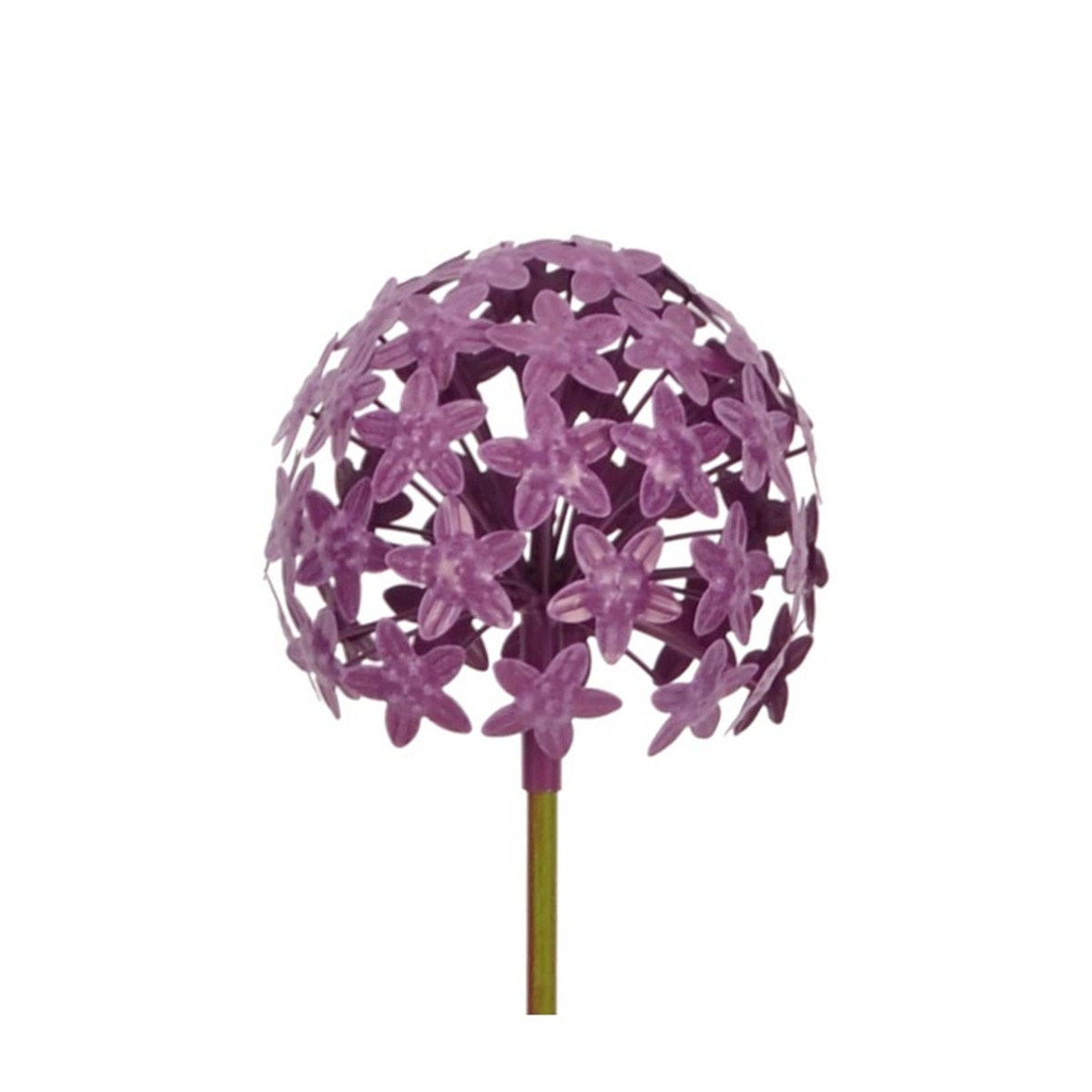 Deko Gartenstecker Allium lila, runde Lauchzwiebel aus Metall, 111cm