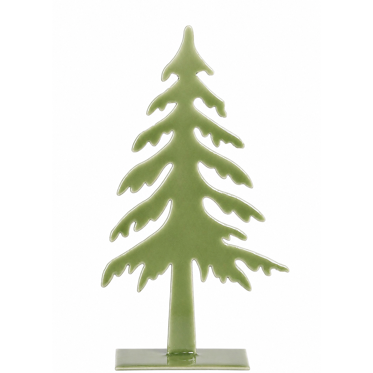 Deko Baum, schlichter Metall-Tannenbaum moosgrün, 20cm, WMG Grünberger