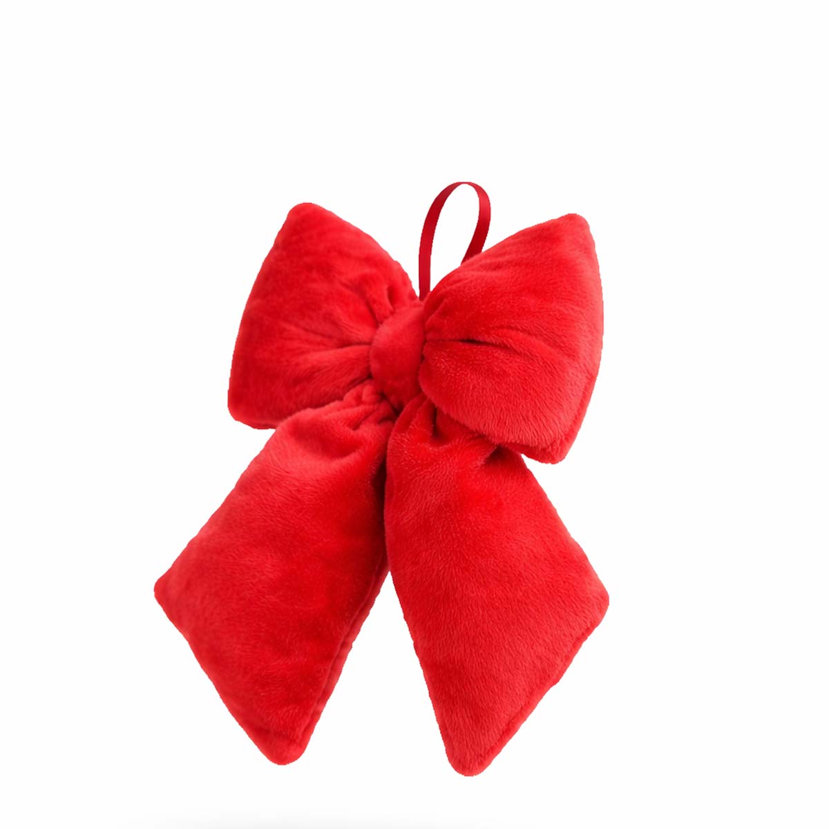 Deko Schleife, rote Plüsch-Schleife, 22x35cm