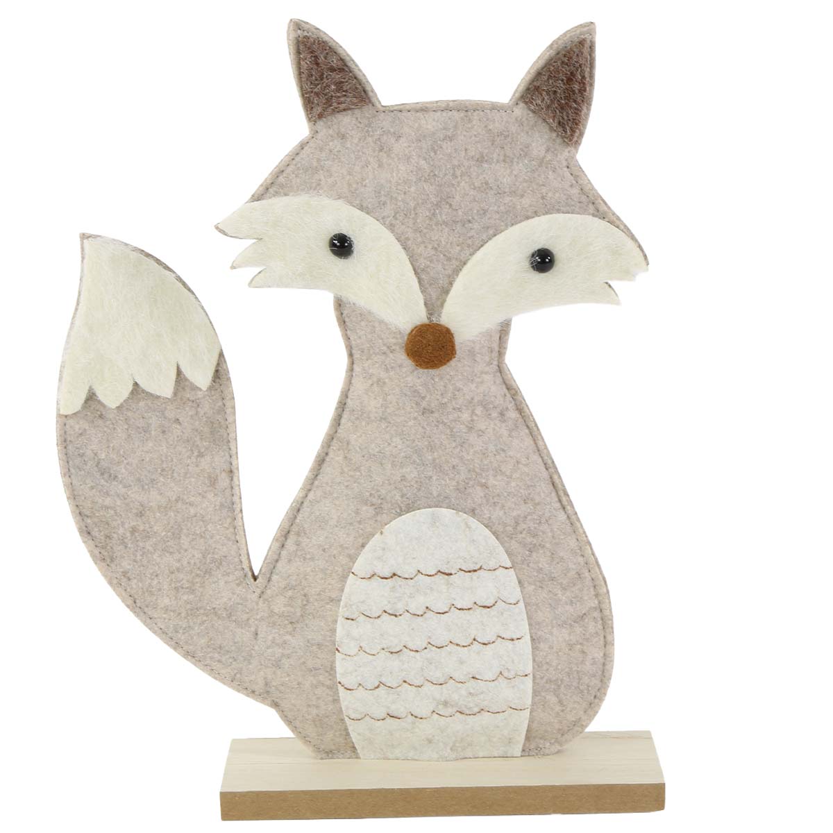 Deko Fuchs, Filzfuchs grau, 30cm, Aufsteller
