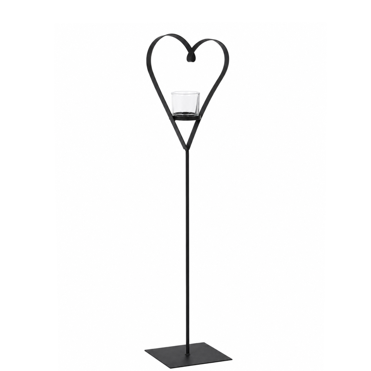 Deko Windlicht Herz Diana, geschwungenes Metallherz auf Metallständer, 100cm, WMG Grünberger