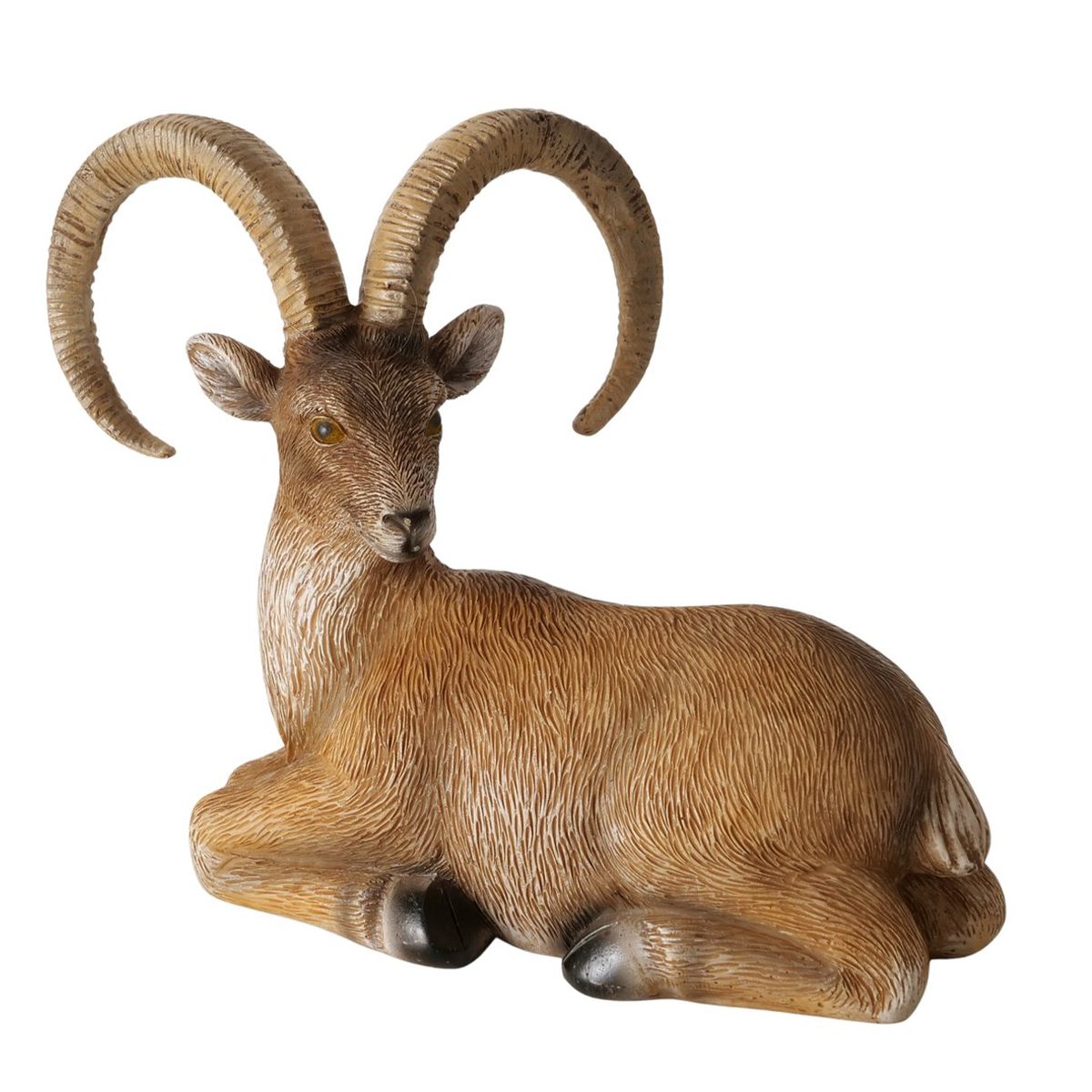 Deko Steinbock Poldie, Steinbock liegend, braun, 15cm, Boltze Home Collection