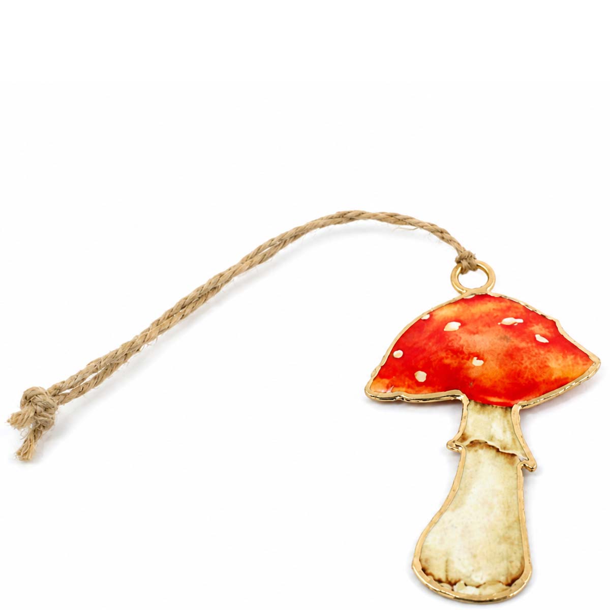 Deko Pilz rot-creme, Fliegenpilz aus Metall, Hänger, 9cm