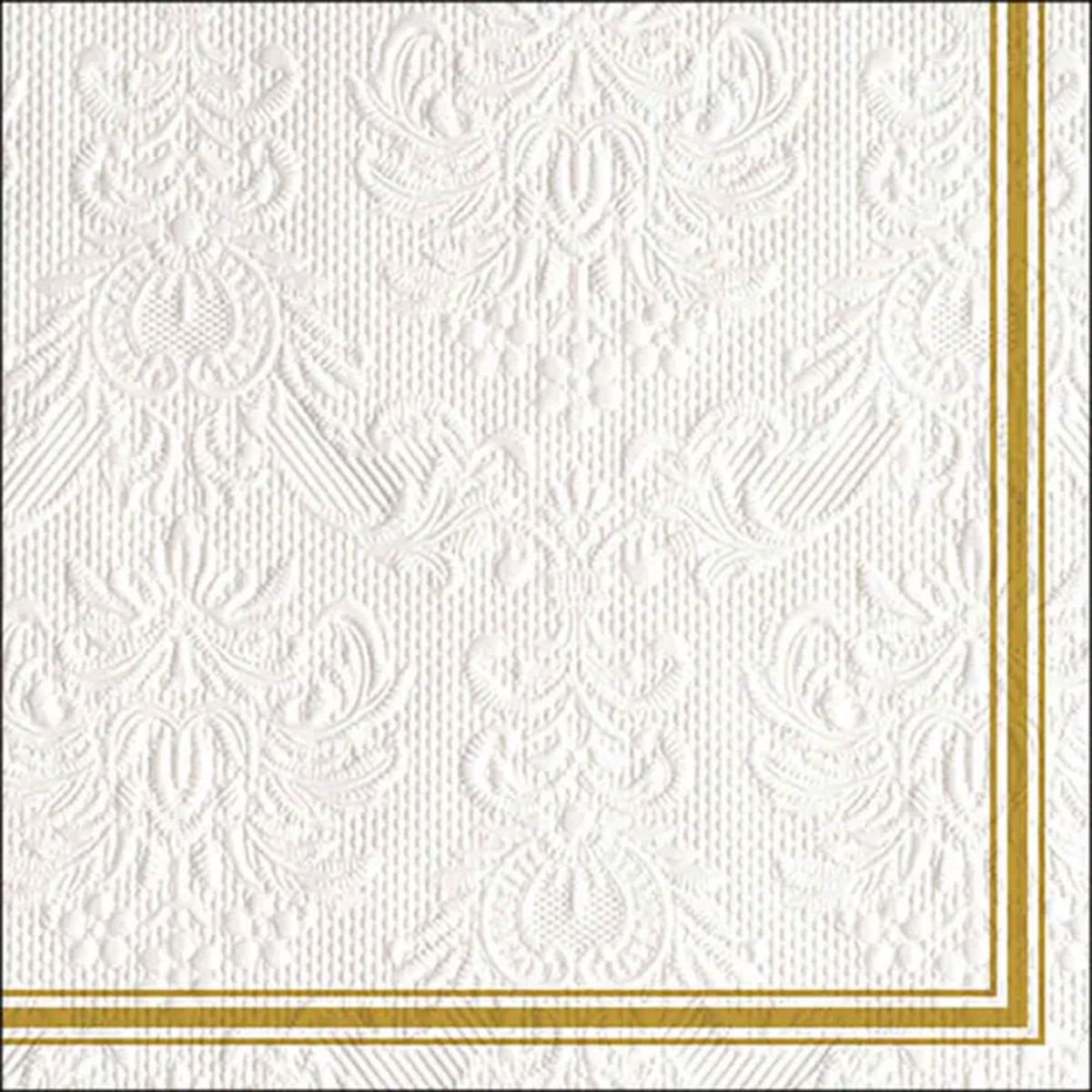 Ambiente Servietten weiß mit Goldrand, Elegance Lea white/gold, 33x33cm