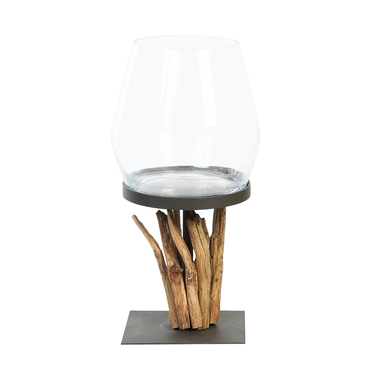Holz Windlicht Raisa Naturholz, Windlicht aus Naturäste, 50cm, WMG Grünberger
