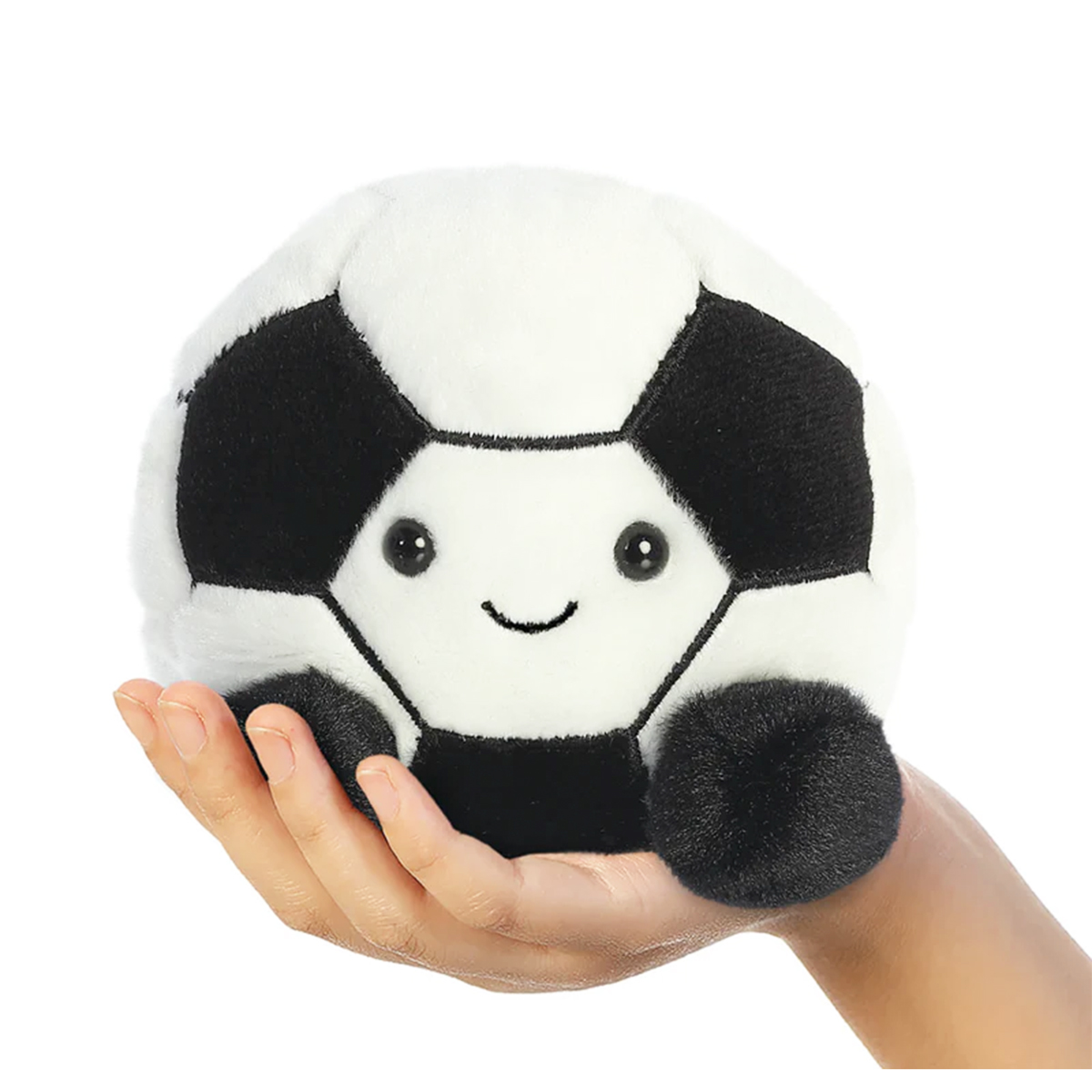 Plüsch Fußball Striker schwarz-weiß, Palm Pals, 13cm, Aurora World