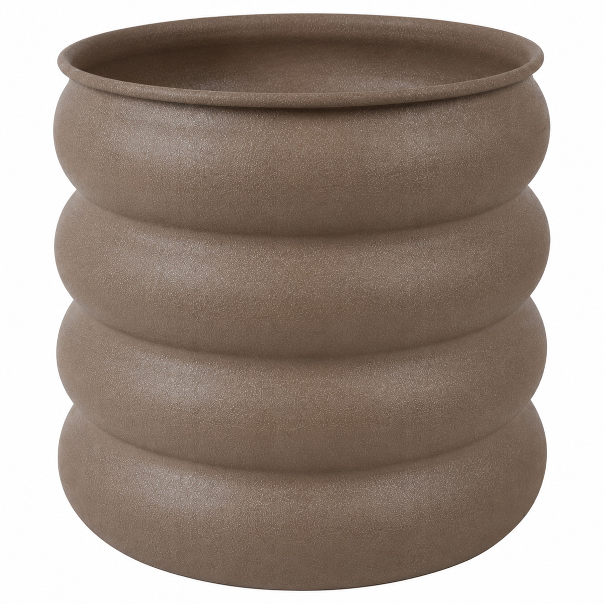 Übertropf aus mattem Metall mit 4 Ringen, braun, 22cm