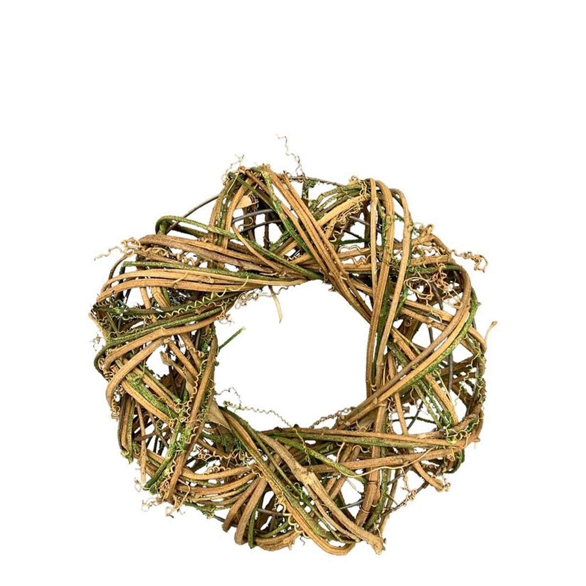 Deko Kranz aus Rattan und Moose, Naturkranz, Bastelkranz, Ø26cm 