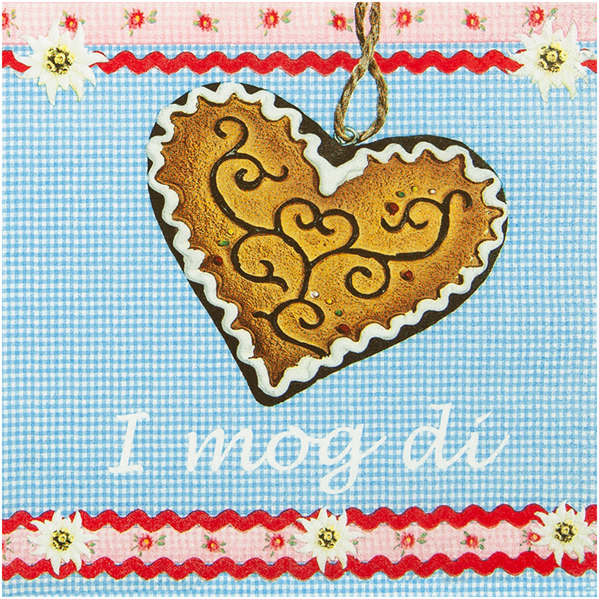 Home Fashion Papierservietten I mog di, Lebkuchenherz, 33x33cm