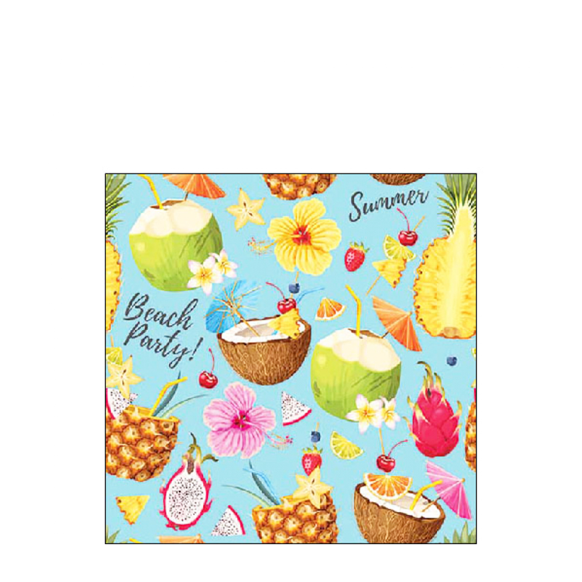 Ambiente Papierservietten Beach Party Aqua blau, 25x25cm