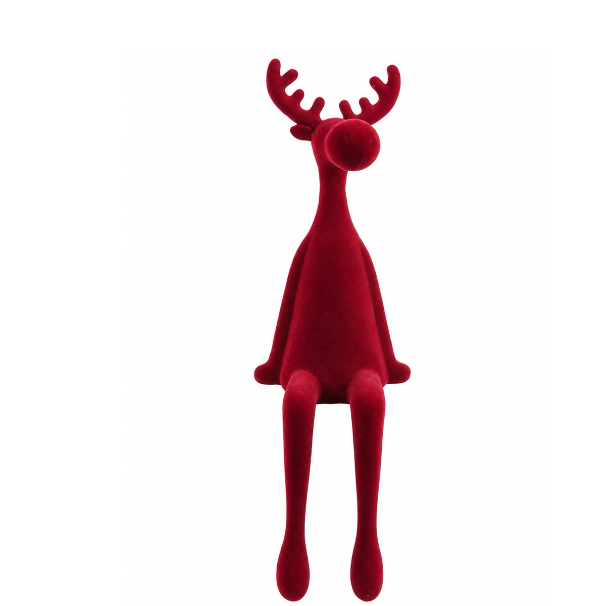 Deko Elch sitzend, Kantenhocker rot, 54cm