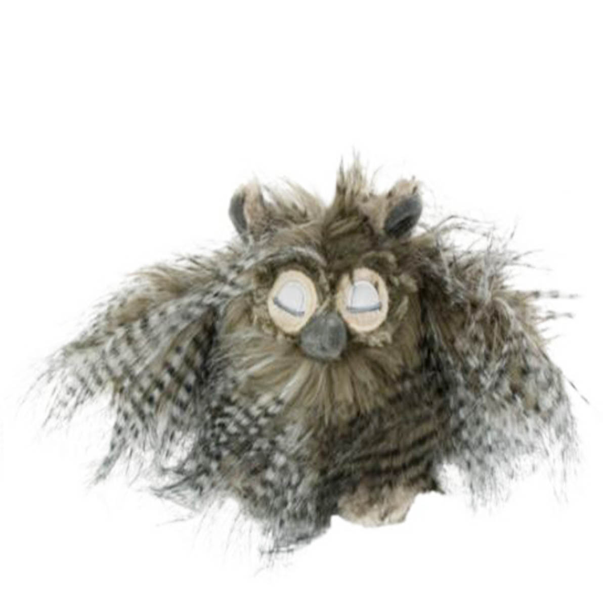 Plüschtier Eule, Kuscheltier lustige Eule mit grauen Kunstfedern, 18cm, Mars & More