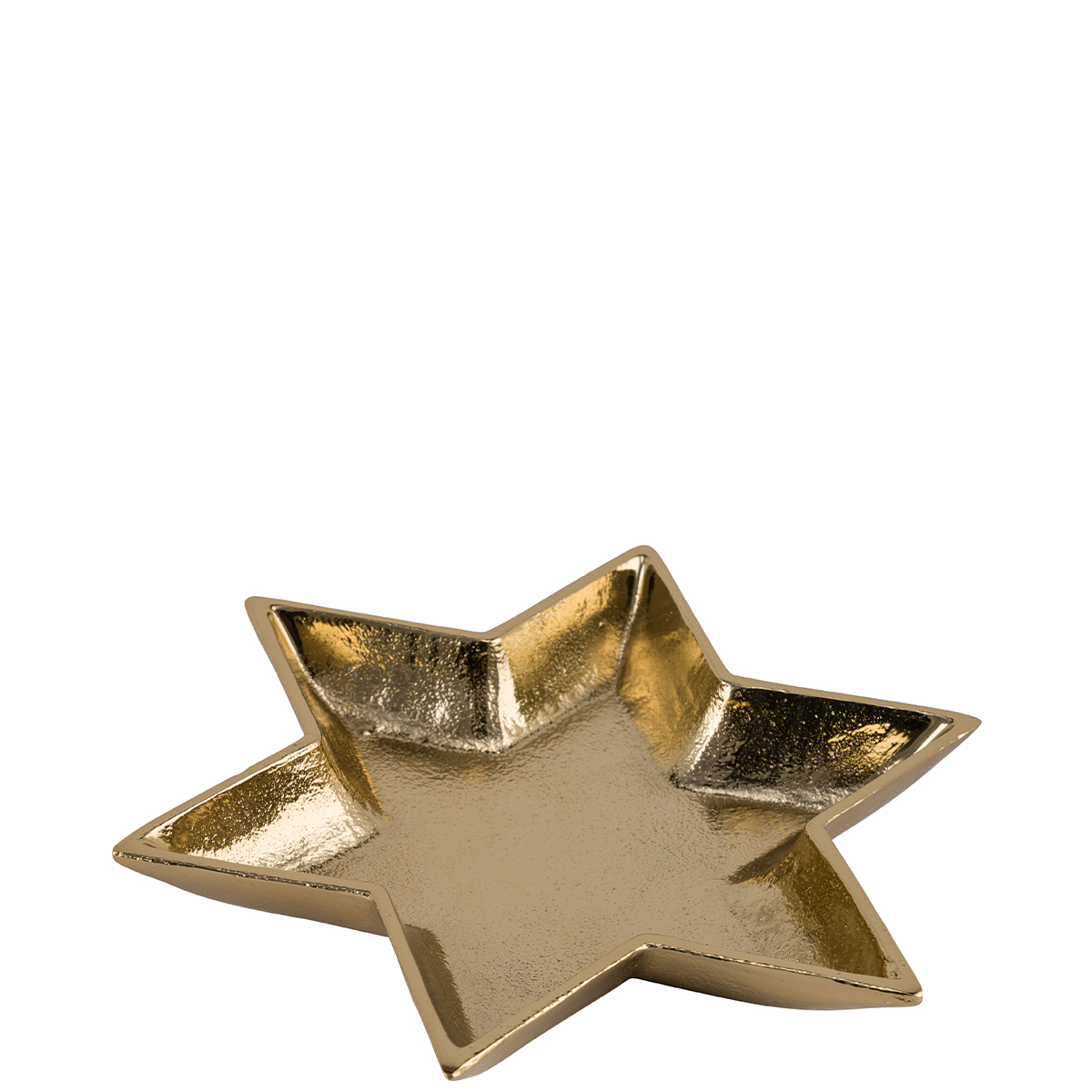 Deko Weihnachtsteller Stern, goldene Metallschale Sternform, 11cm