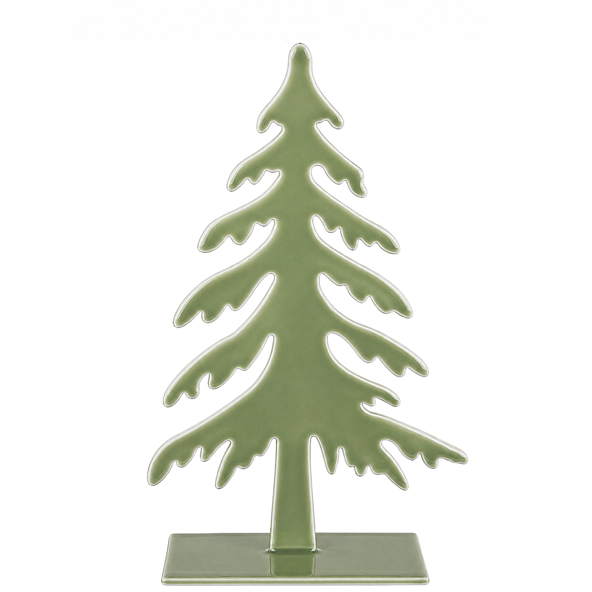 Deko Baum, schlichter Metall-Tannenbaum moosgrün, 20cm, WMG Grünberger