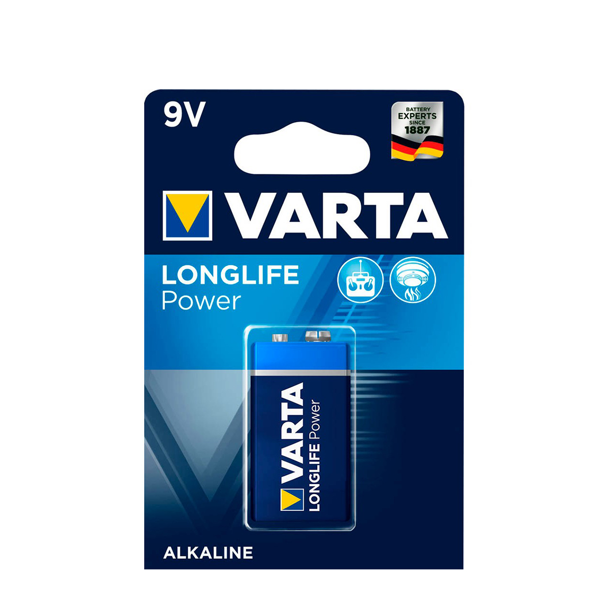 4922FrI17vXNDDGiq0McqlCy5oqwqN Varta Batterie, Alkaline, Longlife Power, 9 Volt Block, 1St. im Blister