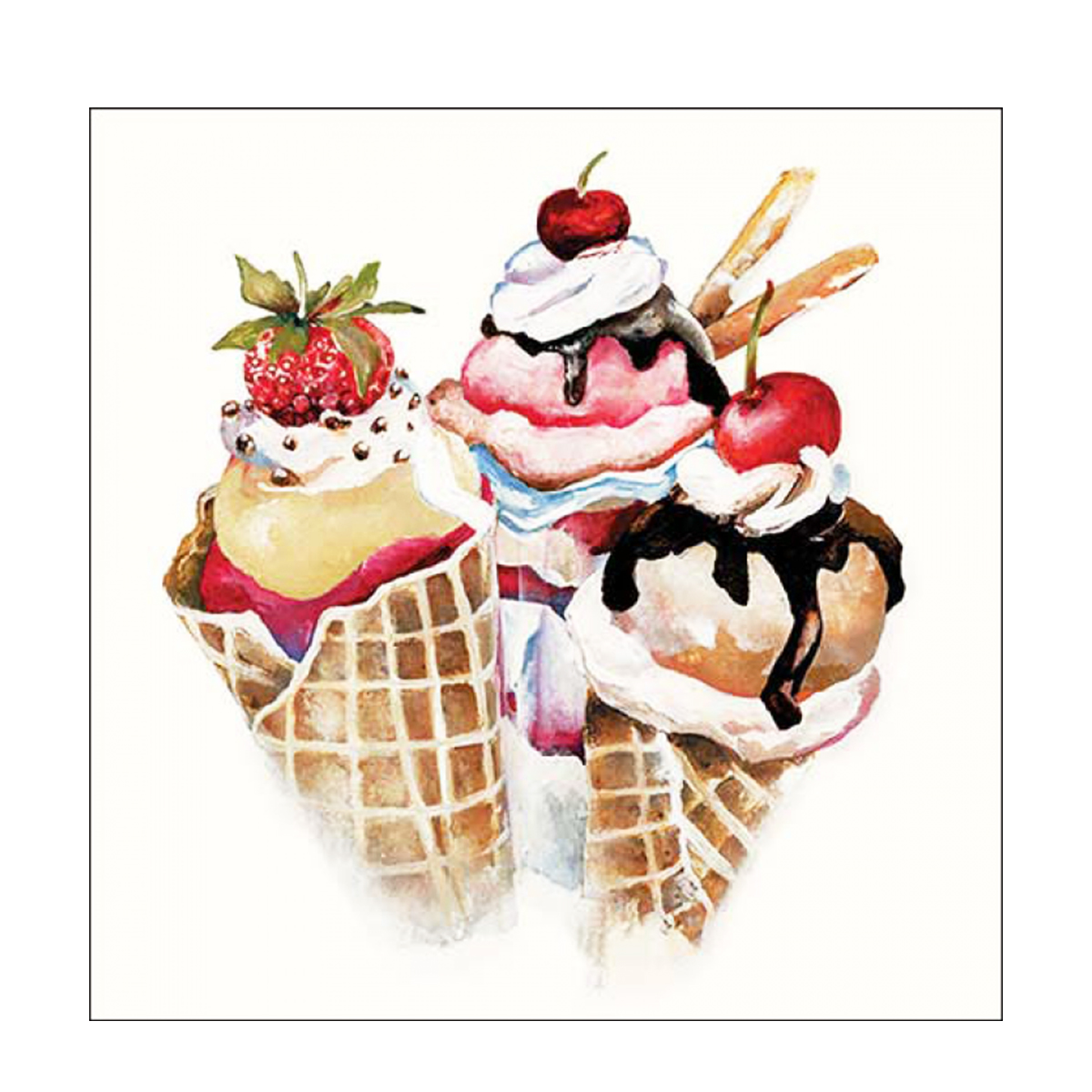 13318295_01HZ25B5K3PZC4YR09MV035M9WfcnQGXoa021qT Ambiente Papierservietten Eiscreme, Ice Cream, 33x33cm