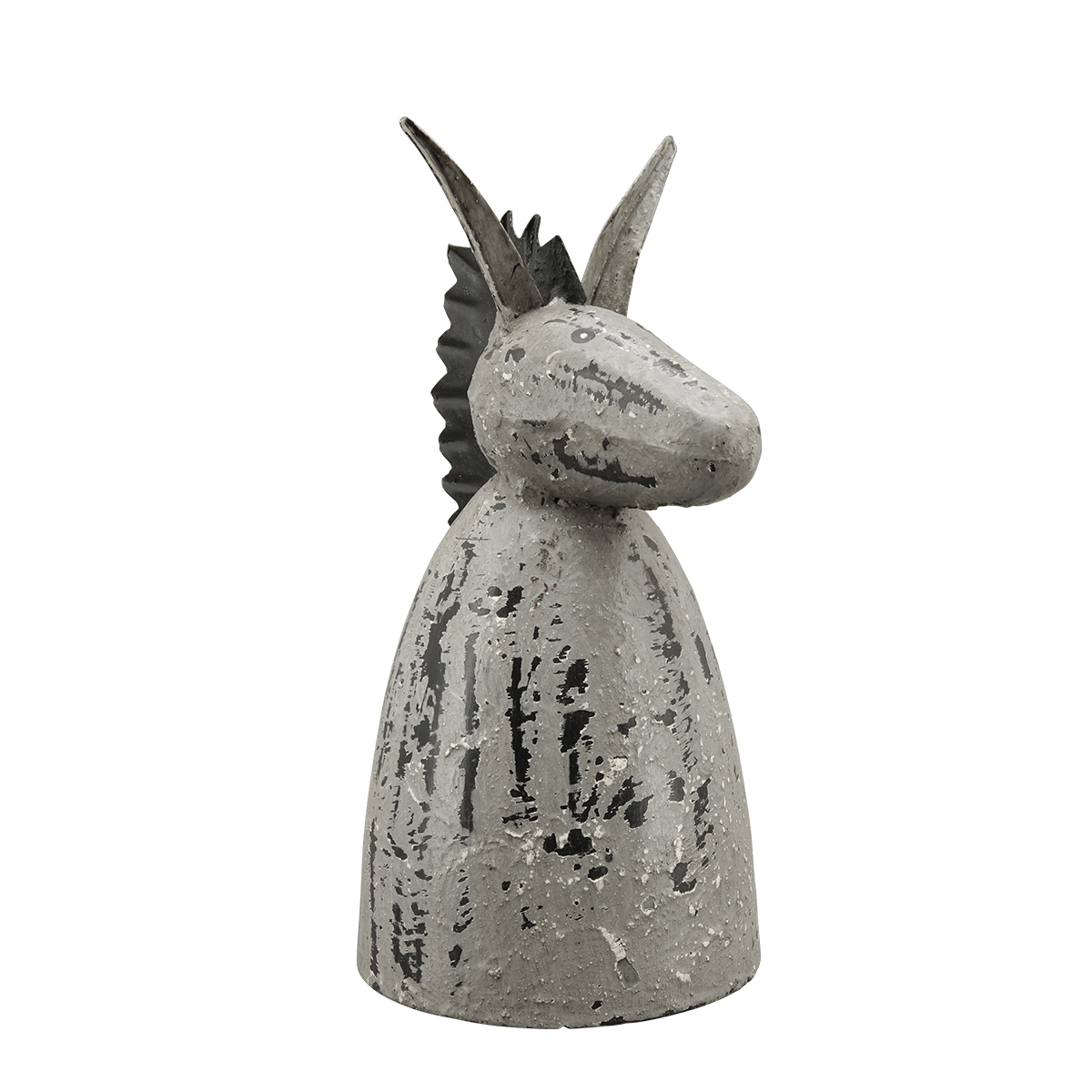 Zaunhocker Bauernhoftier Esel used look, kleiner Metallesel graubraun, 18cm