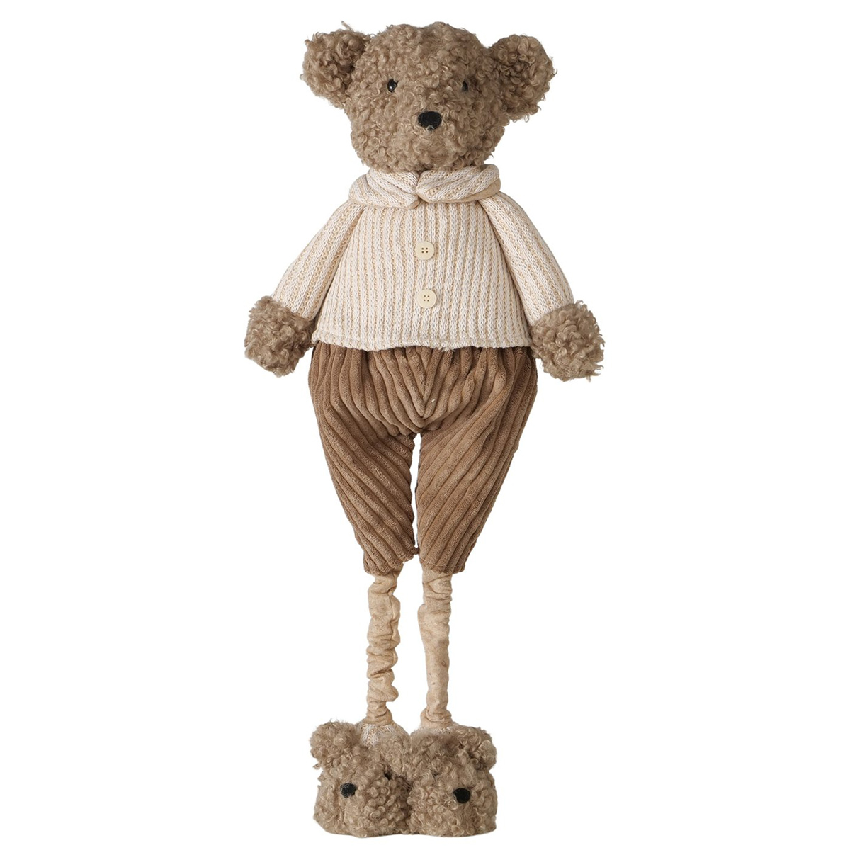 Deko Teddy Wuschel-Junge, in lustiger Pump-Hose und Hunde-Hausschuhe, Boltze Home Collection