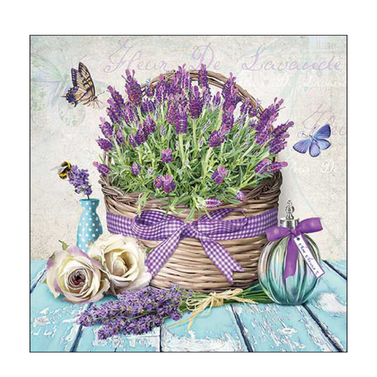 Ambiente Papierservietten Lavendelkorb, Fleur de lavande, 33x33cm