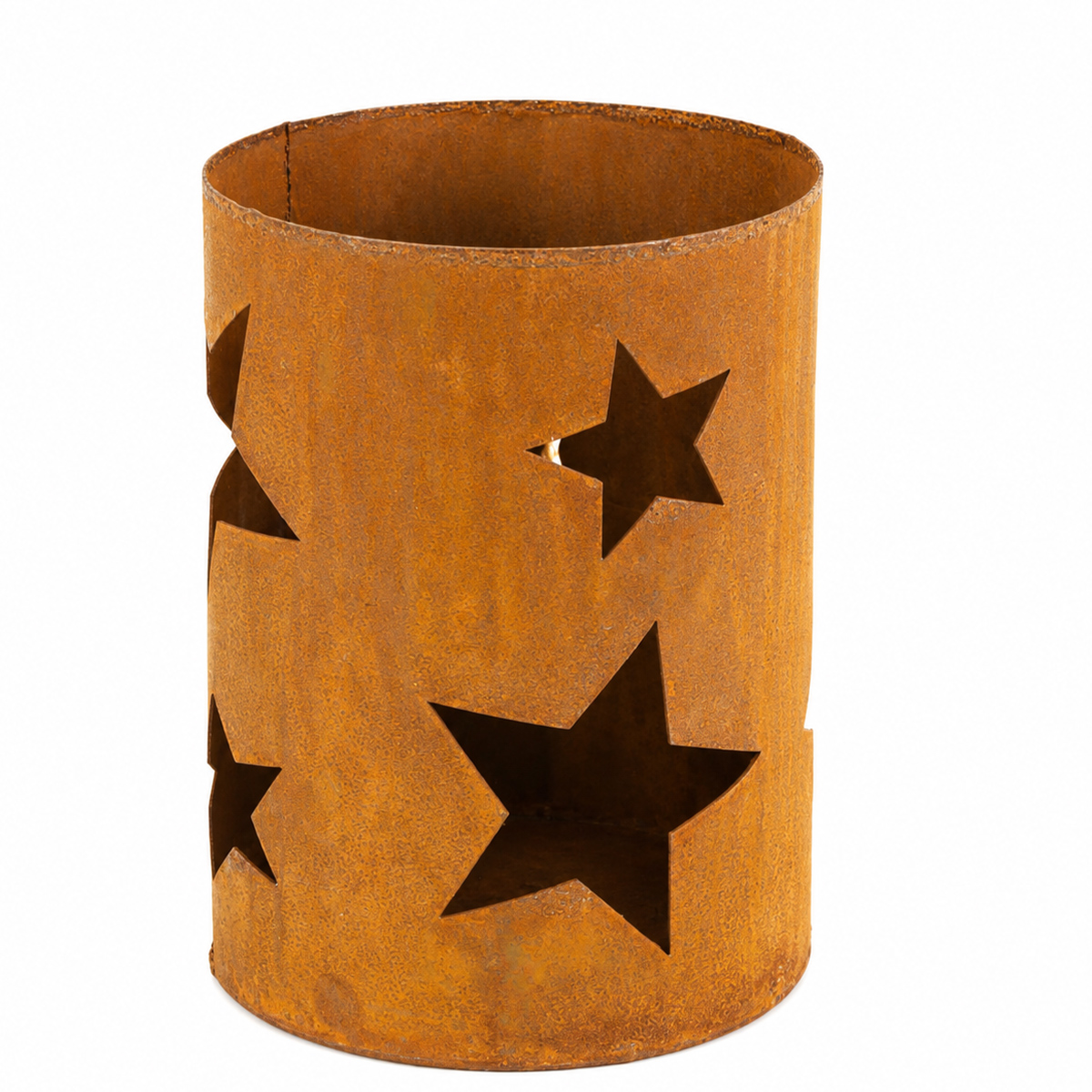 Deko Windlicht Sterne, Windlicht aus Edelrost mit Patina, 13cm