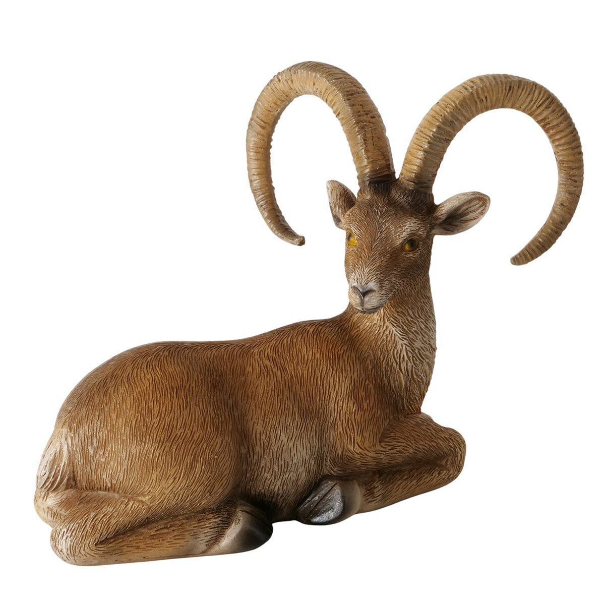 Deko Steinbock Poldie, Steinbock liegend, braun, 15cm, Boltze Home Collection