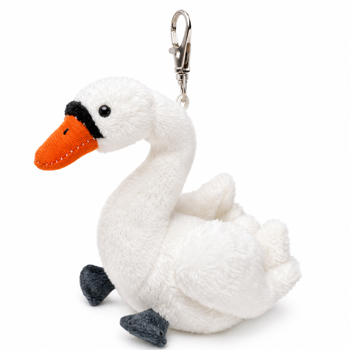 Schlüsselanhänger Schwan, Plüschschwan, 12cm