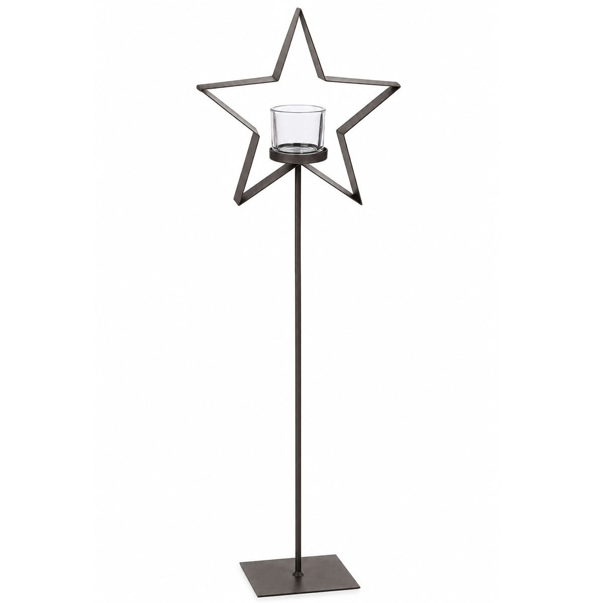 Deko Windlicht Stern Martino, Eisenstern mit Teelichthalter, 95cm, WMG Grünberger