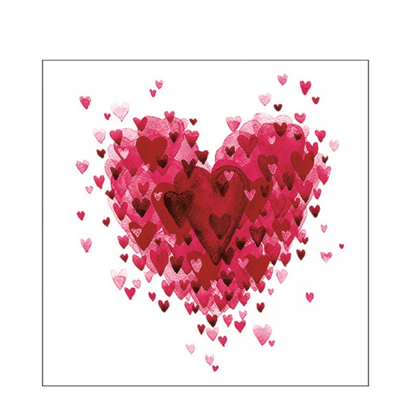 Ambiente Papierservietten Heart of hearts red Lunch 33x33cm