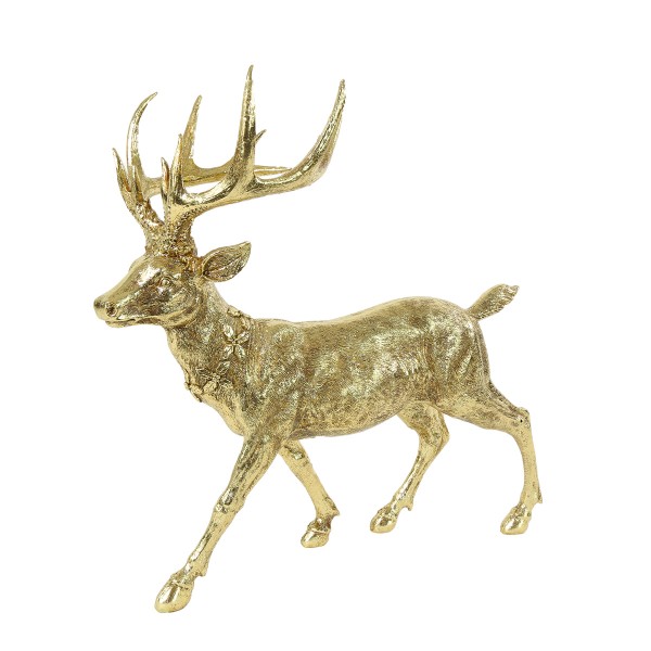 Hirsch gold Polyresin 37cm
