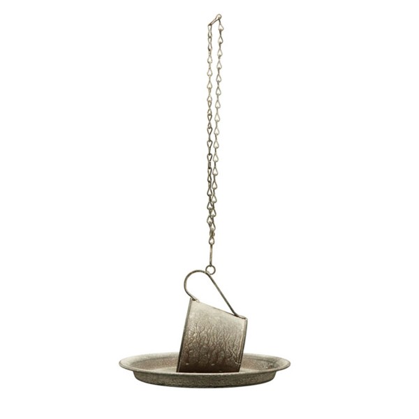 Vogel Futterplatz Teetasse 46cm Metall Hänger