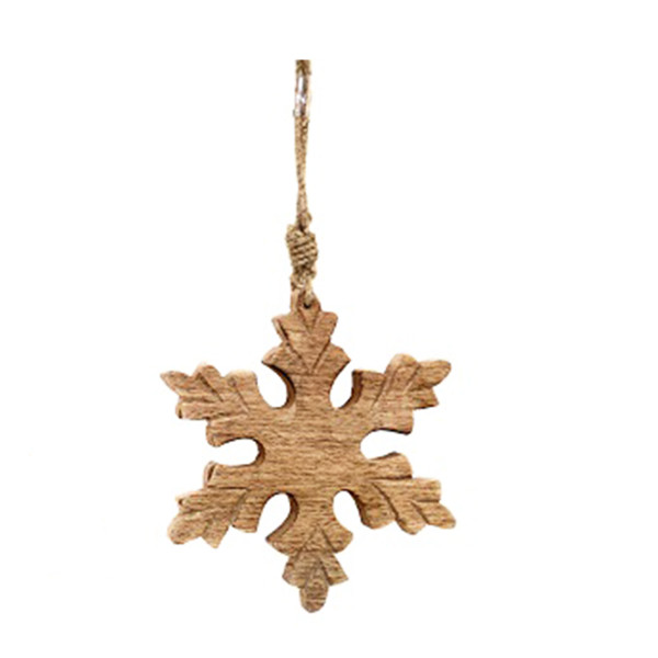 Deko Schneeflocke, Schneeflocke aus Holz, 15cm, Hänger
