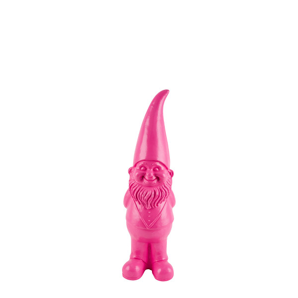 Deko Gartenzwerg pink, Zwerg aus Magnesia einfarbig pink, 21cm
