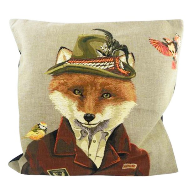 Gobelin Kissen, Jäger Fuchs, 45x45cm, Mars &amp; More