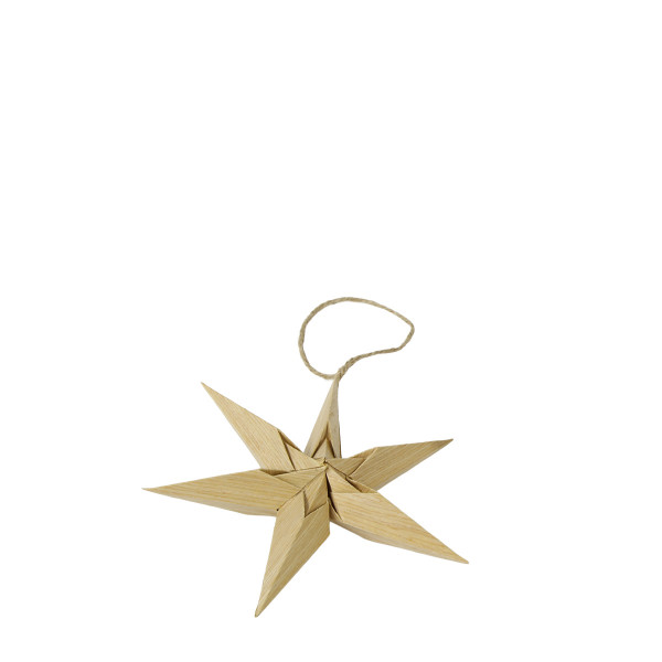 Deko Weihnachtsstern natur, Papierstern in Holzoptik, Ø15cm