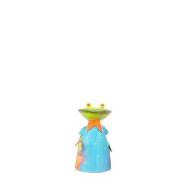 Zaunhocker Frosch mit Regenschirm 18cm Metall