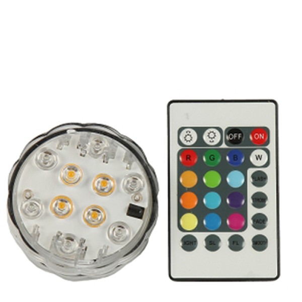 LED Deko Licht mit Farbwechsler, flash &amp; flame, Fernsteuerung, batteriebetrieben, Ø 7cm