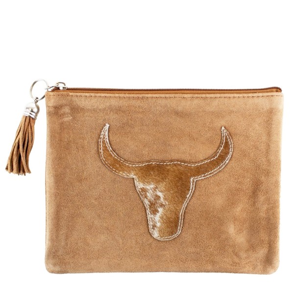 Etui Leder Stier braun mit Quaste 22cm, Mars &amp; More