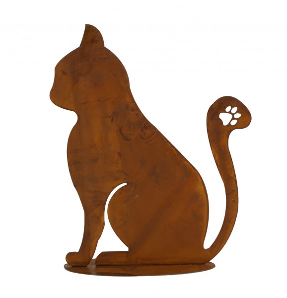 Edelrost Katze sitzend, groß